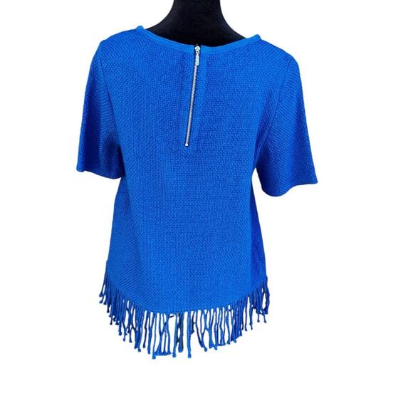 Chicos 0 (XS-4-6) -Women’s top with back zipper, fringe hem short sleeves - Picture 7 of 9